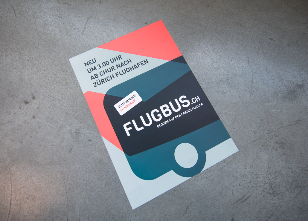 Plakat A3 Flugbus.ch