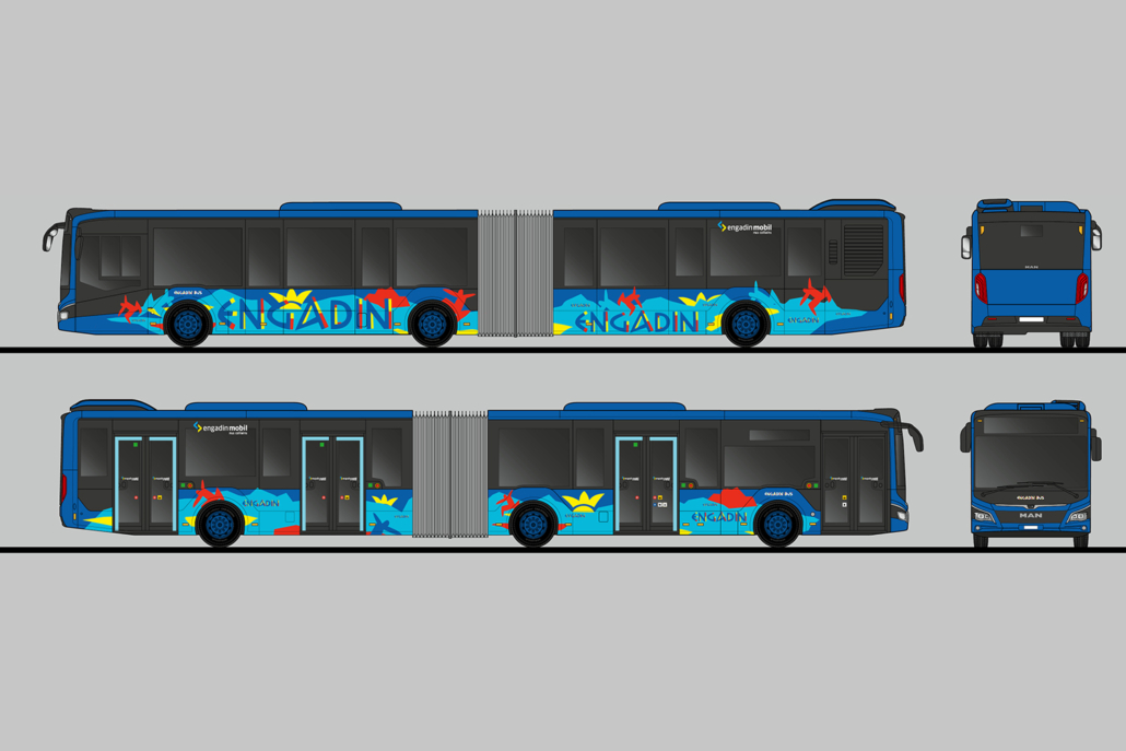 Engadin Bus Beschriftung | technische Zeichnung