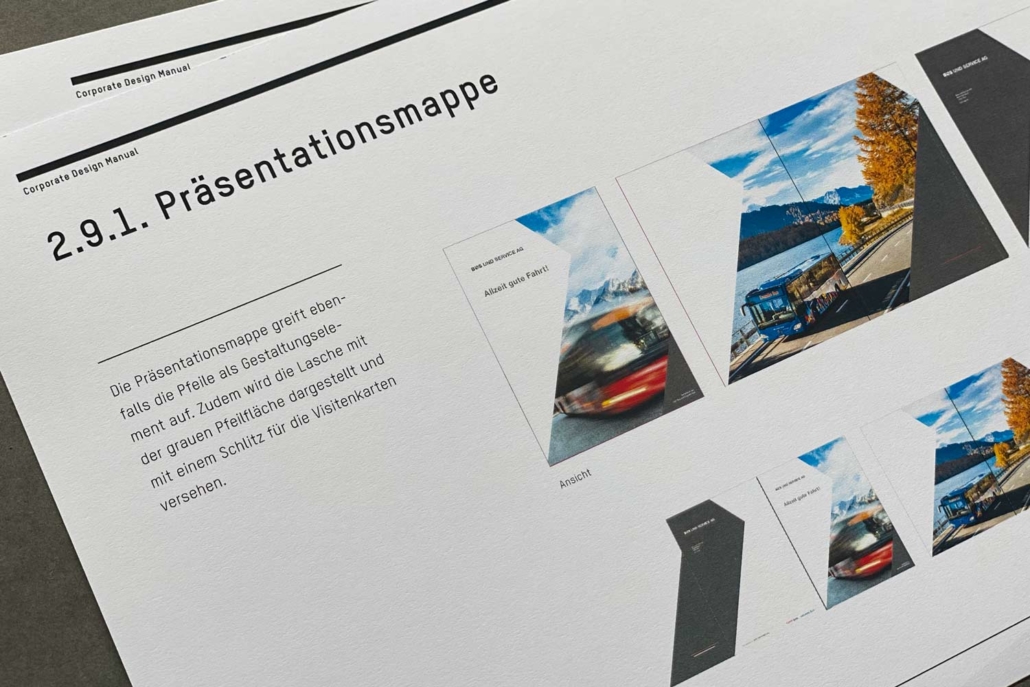 Corporate Design Manual Bus und Service AG | Präsentationsmappe