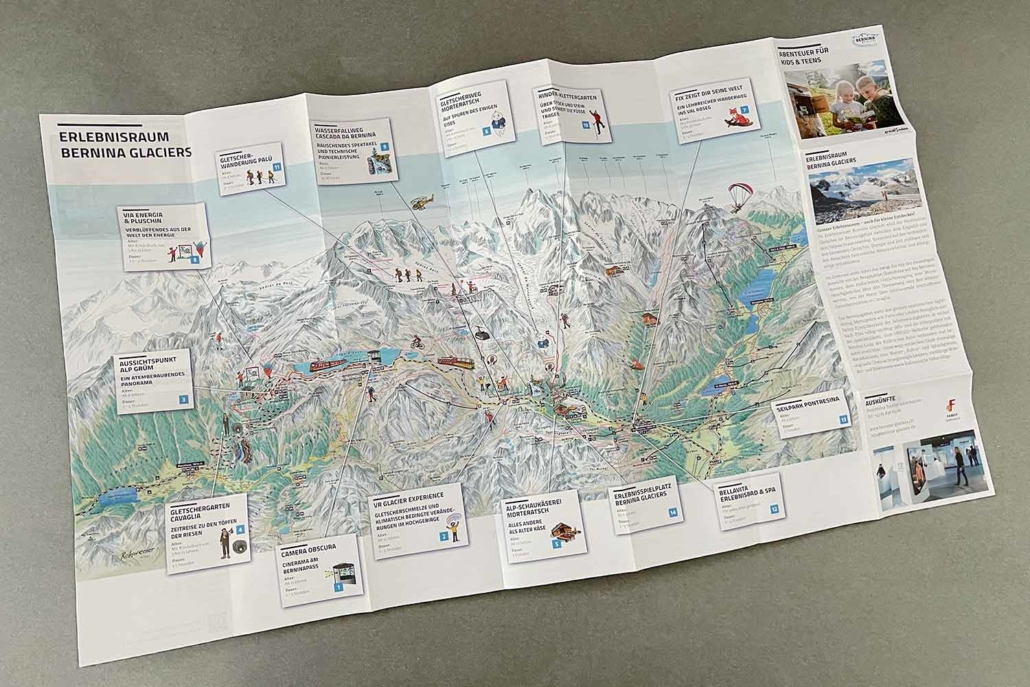 Faltkarte Erlebnisraum Bernina Glaciers